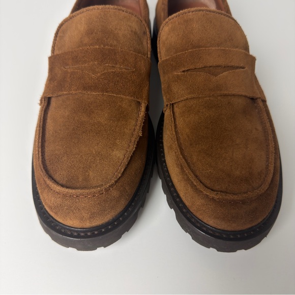 Thursday Women’s Honey Brown Suede Penny Platforms - Picture 5 of 11